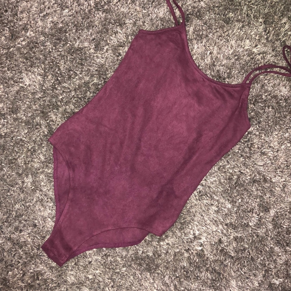 Suede body suit